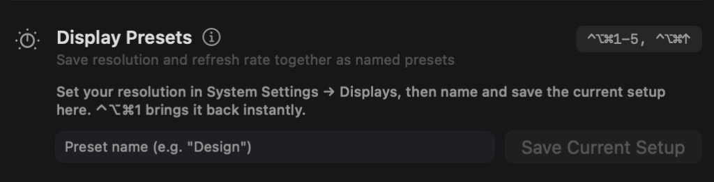 Resolution Presets demo