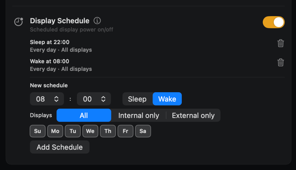 Display Schedule demo